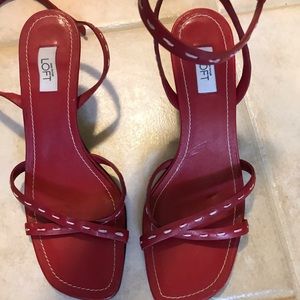 Ann Taylor red sandals with heels